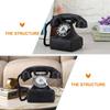 Resin Art Decorative Phone Ornaments Handmade Retro Telephone Ornaments Telephone Model  Office