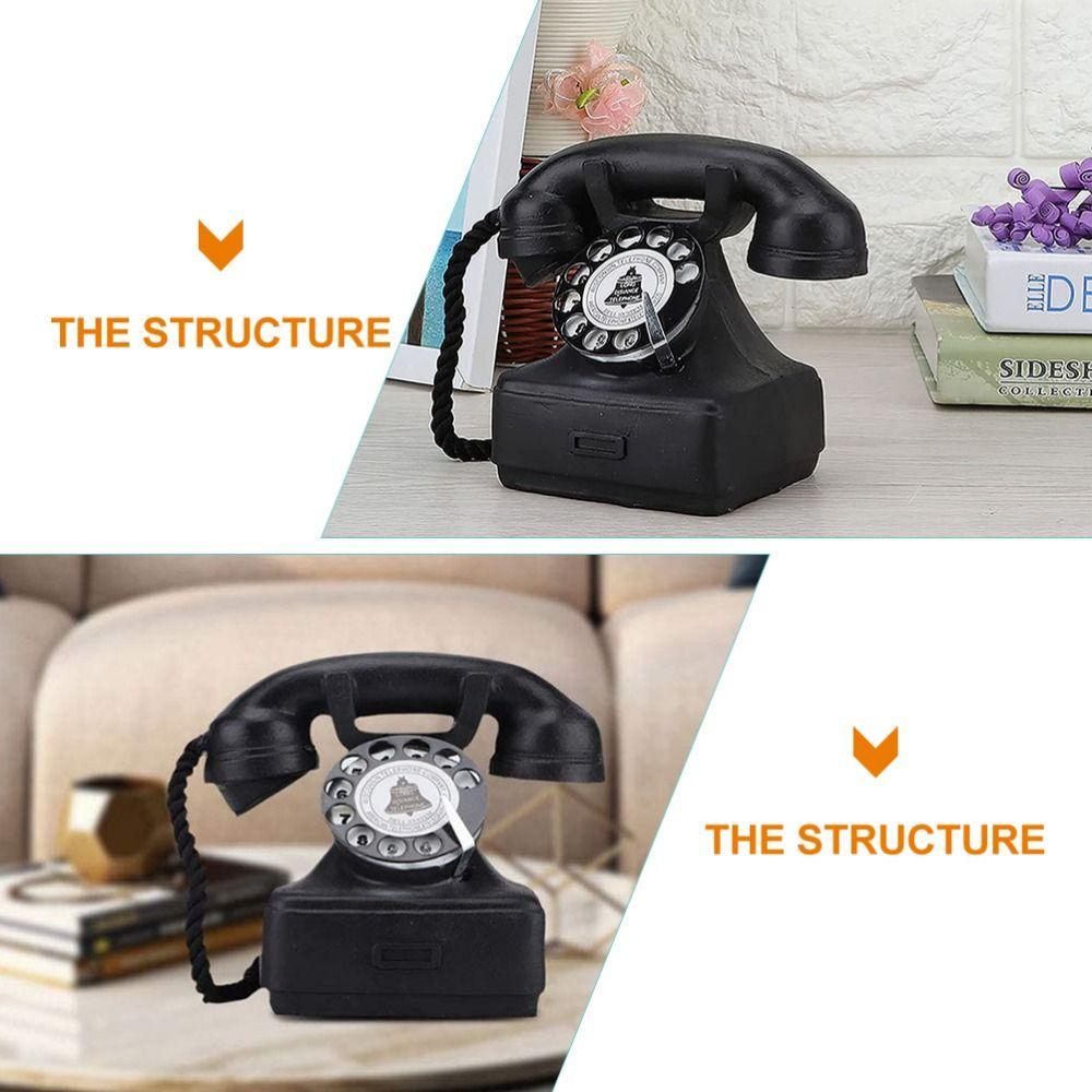 Resin Art Decorative Phone Ornaments Handmade Retro Telephone Ornaments Telephone Model Office