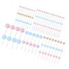 120PCS Ball Cake Topper Sticks Blue Roseate Gold 1.5cm 2cm 2.5cm 3cm 4cm Foam Balls Cake Decorations for Birthday Cake