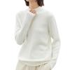 STILLWALKING Knit High Long Merino Solid Women's Sweater, Neck, Sleeve, 100% Wool, Simple, Color, Fall/Winter (JP, Alphabet, M, White)