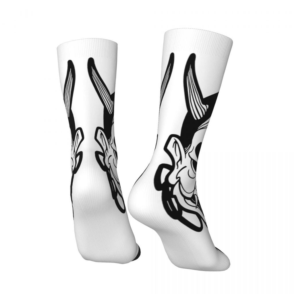 Носки Hannya Mask, забавные носки ONI для женщин и мужчин, средние мягкие носки для скейтбординга, зимние носки с антибактериальным узором