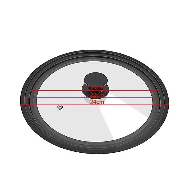 16-22-28-32 см Универсальная крышка для кастрюль, сковород и сотейников Крышка для кастрюли с термостойким силиконовым ободком и закаленным стеклом