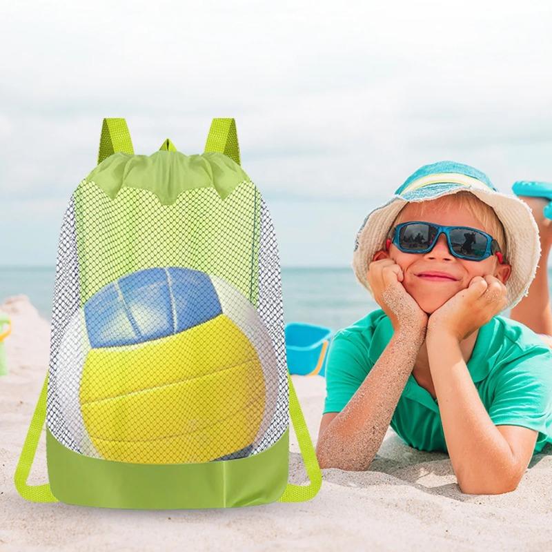 1PC Beach Bag Foldable Portable Mesh Swimming Bag Beach Toy Baskets Storage Bag Outdoor Swimming Waterproof Bags Dry Sack
