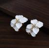 Exquisite Diamond-Studded Gardenia Earrings: Korean Cute Retro Style with Fashionable and Bold Design