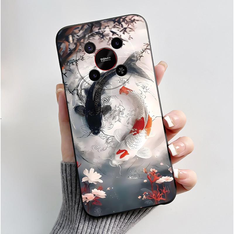 Phone Case For ZTE Blade V70 Max/Nubia V70 Max Soft Silicone Black Case Bright Pattern Pink Sand Beach,Garden Shockproof Shell