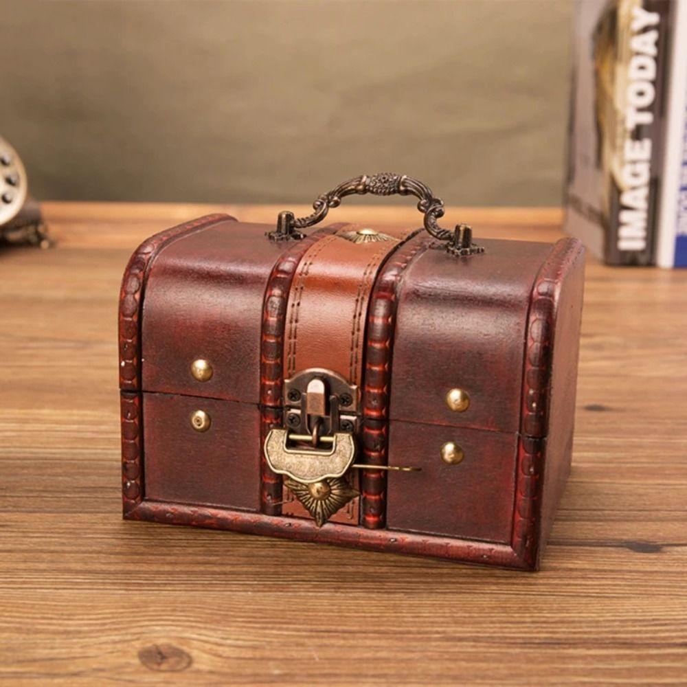 Декоративная Шкатулка для Хранения Украшений Деревянная Шкатулка для Украшений Европейский Сундук Сокровищница Секрет Хранения