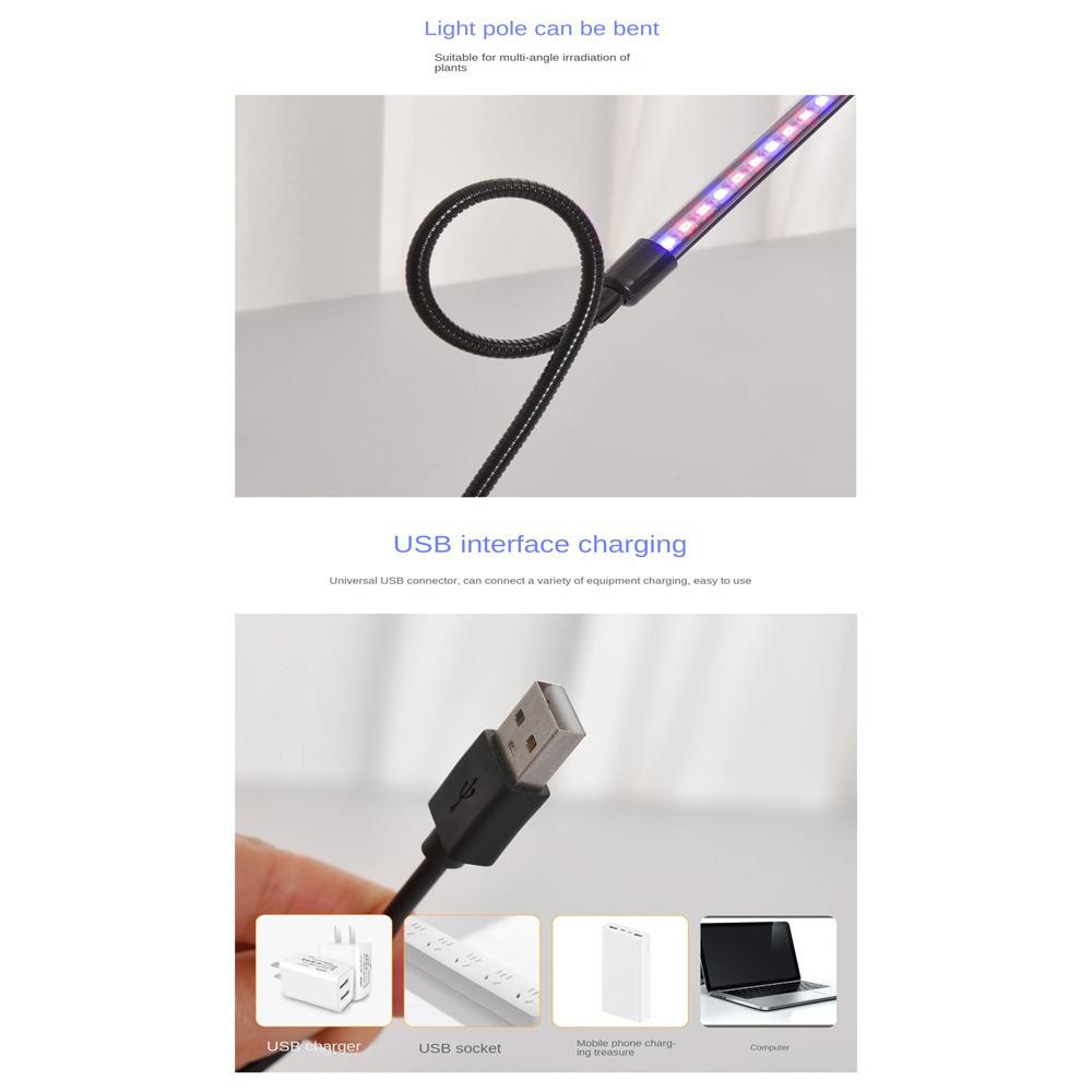 30-150 светодиодный USB-светильник для выращивания растений с управлением, фитолампа полного спектра, фитолампа для дома, цветов, рассады, клипса, фитолампа