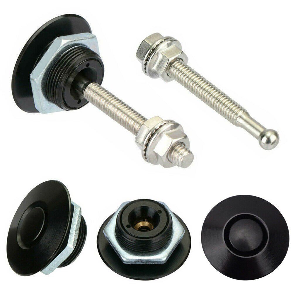 2/4 шт. Черный комплект кузова Защелка Клипса Кнопка Нажимная Передний бампер Штифт капота Замок капота Двигатель Быстросъемный