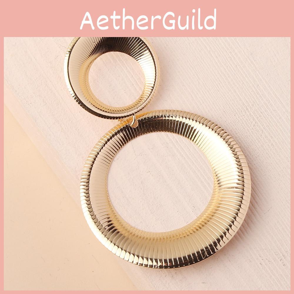 Elegant Earrings Metal With Geometric Shape And Gold Finish For Women Gift