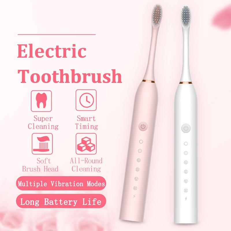 Electric Toothbrush Ultrasonic Toothbrush 6 Modes USB Fast Rechargeable IPX7 Waterproof Smart Electric Toothbrush