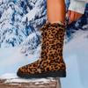 Модные новые женские туфли 2024 года, осень, новейший дизайн с молнией спереди, женские ботинки с леопардовым принтом, повседневные модные ботинки большого размера на толстой подошве