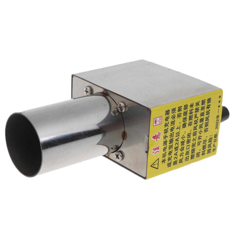 BBQ Fan USB 5V Portable Barbeque Air Blower For Outdoor Barbecue Fire Bellow Camping Hiking Picnic Stainless Steel