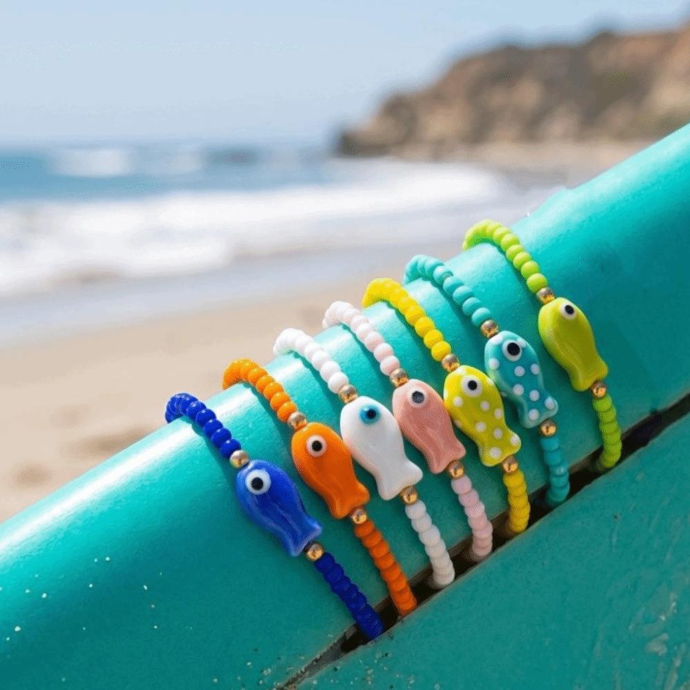 Cute Bohemian Ocean Bracelet Sea Series Beach Bangle Polka Dot Bead Bracelet  Girls Couple Gift
