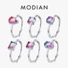 Fashion Cocktail Color Ring 925 Sterling Silver 6 Shape Geometric Tourmaline Finger Rings for Women Fine Jewelry