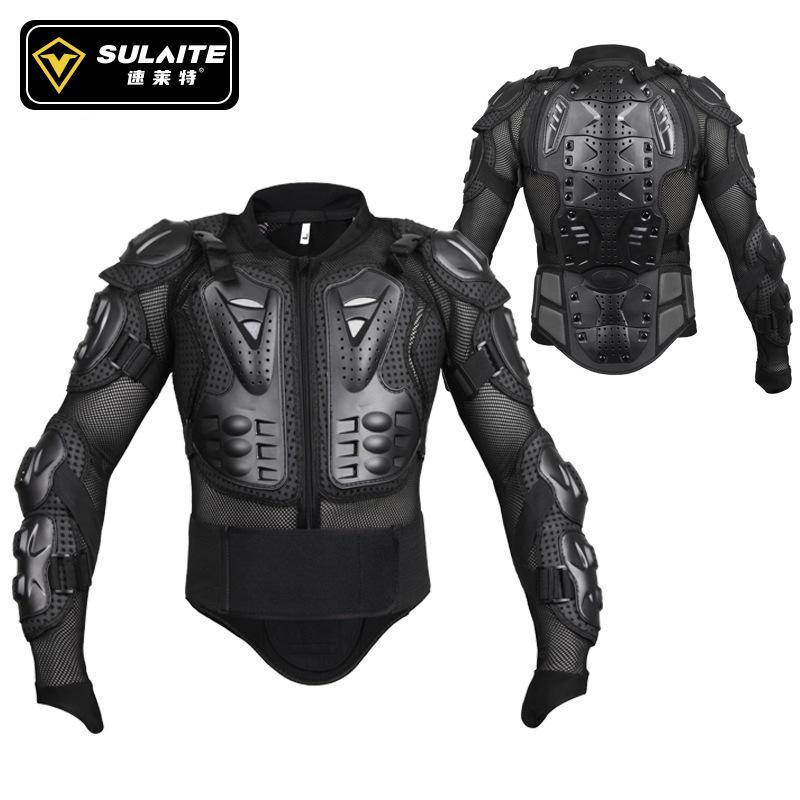 SULAITE Motorcycle Armored Shirt Outdoor Sports Gear Black Protective Riding Jacket Breathable Armor for Men