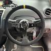 Racing Sport Suede Steering Wheel 14inch 350mm Car Steering Wheel Deep Dish 90mm Black OM25S0