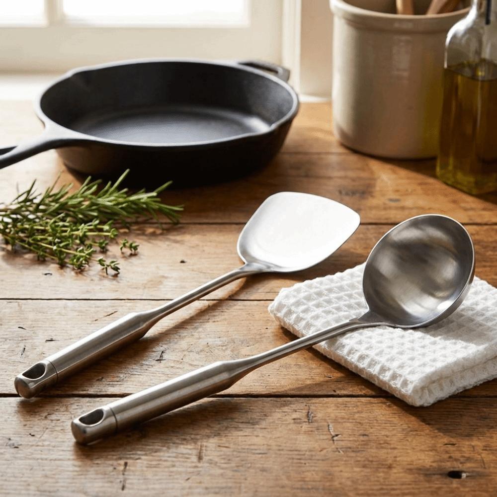 Thickened Kitchen Shovel Spoon Rustproof Wok Spatula Spoon Stainless Steel Soup Ladle Kitchen