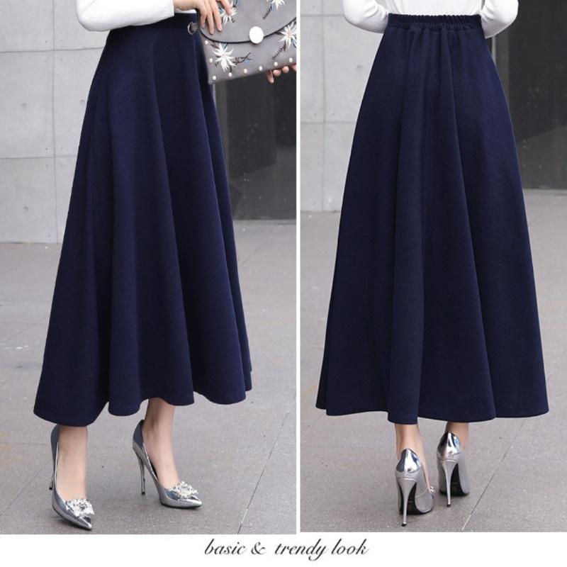 Шерстяная юбка средней длины Tooxika, длинная юбка с высокой талией и большим подолом, утолщенная юбка-трапеция, юбка-зонтик