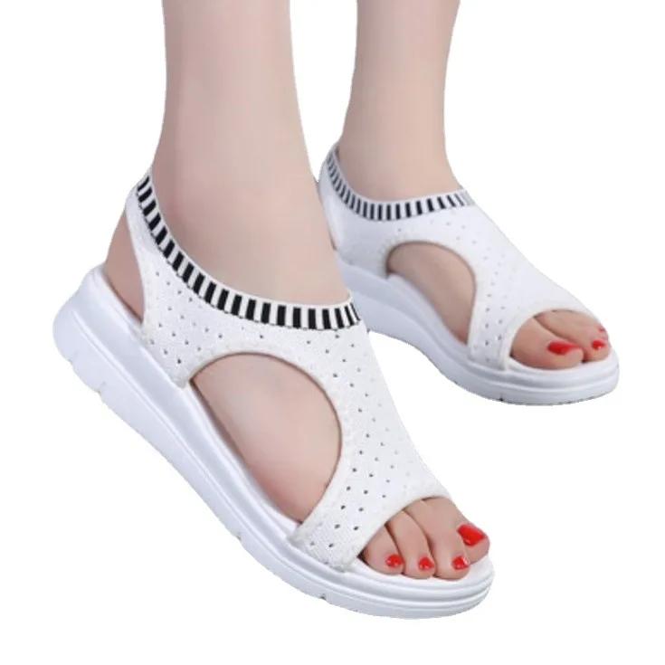 2025Women Sandals Breathable Comfort Shopping Ladies Walking Shoes Wedge Heels Summer Platform Sandal Shoes Mujer Plus Size