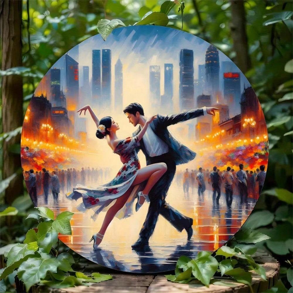 Металлическая табличка Tango Metal Art, винтажный настенный декор, 7,8 дюйма, круглая, 2D, высококачественная живопись для дома, бара, кафе, магазина, общежития