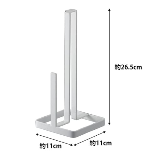 Yamazaki Kitchen Paper Holder, White, Approx. W11 x D11 x H26.5cm, Tower 6781