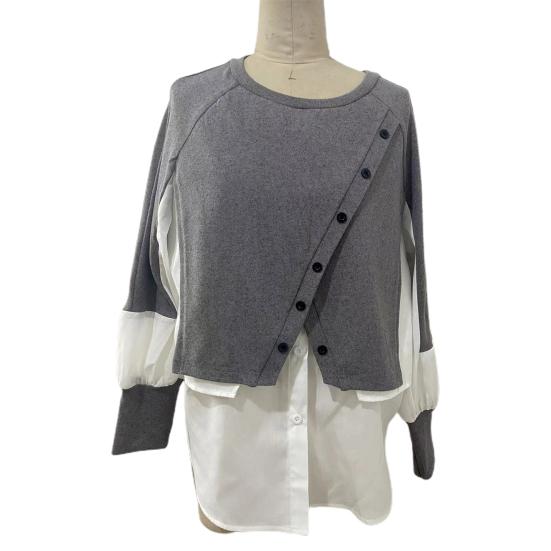 Шикарная блузка с длинными рукавами, теплый лоскутный женский свитер с цветными блоками, женский свитер