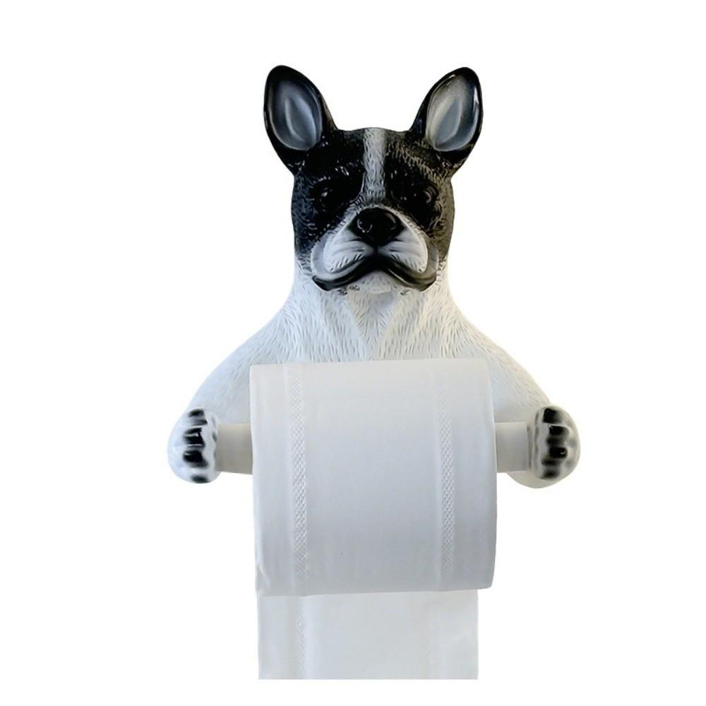 3D Dog Shape Dog Toilet Roll Holder Cute Wall Mounted Roll Rack Dog Toilet Paper Holder Kitchen