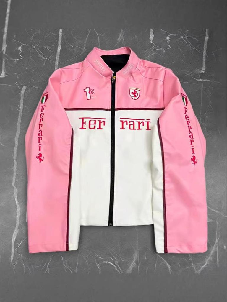 Кожаная куртка с вышивкой для гонок Формулы-1 - Ретро-стиль Harley для мотоциклистов, Хлопковый костюм для езды, ПУ куртка