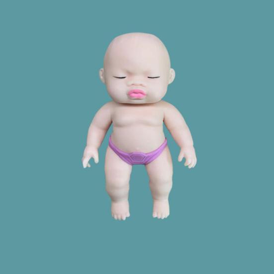 Simulation Human Baby Doll Squeeze Toy Flexible Tensile Rebound Cute Baby Doll Soft TPR Pinch Toy Anti-stress Vent Toys Cartoon Doll Squishes