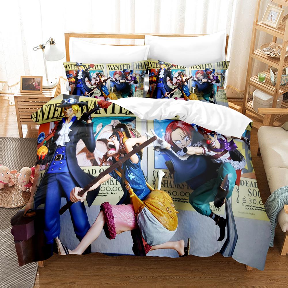 3D комплекты постельного белья, цельный комплект пододеяльников Luffy с наволочкой, двойное полное постельное белье размера «queen-size»