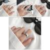 Stylish Adjustable Open Ring Pure Silver Fashionable Thick Band Unique Design