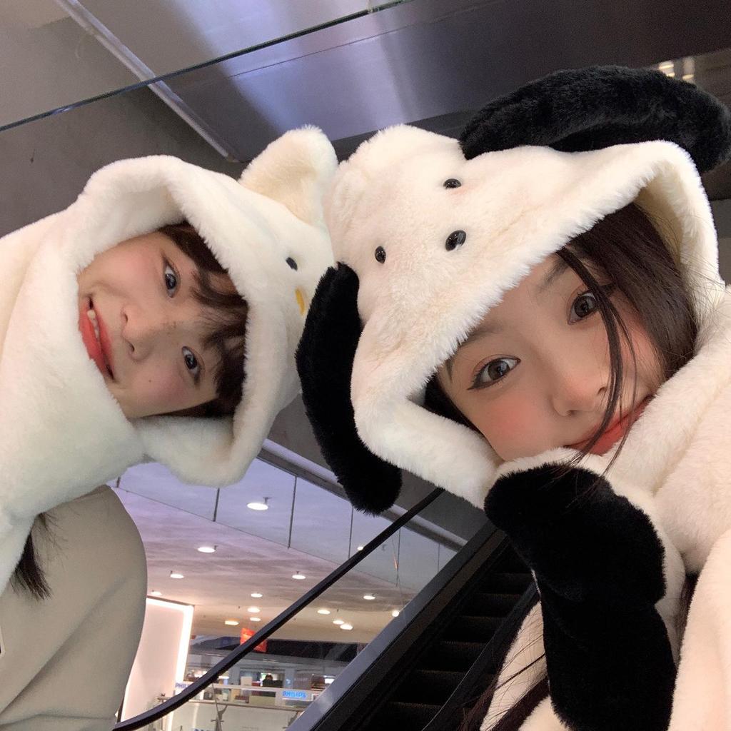 Discover Our Adorable Cat Plush Hat! Perfect for Autumn and Winter, This Versatile Ear-warmth Accessory Doubles As a Scarf.