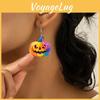 Creative Halloween Themed Colorful Pumpkin Pattern Women Earrings Acrylic