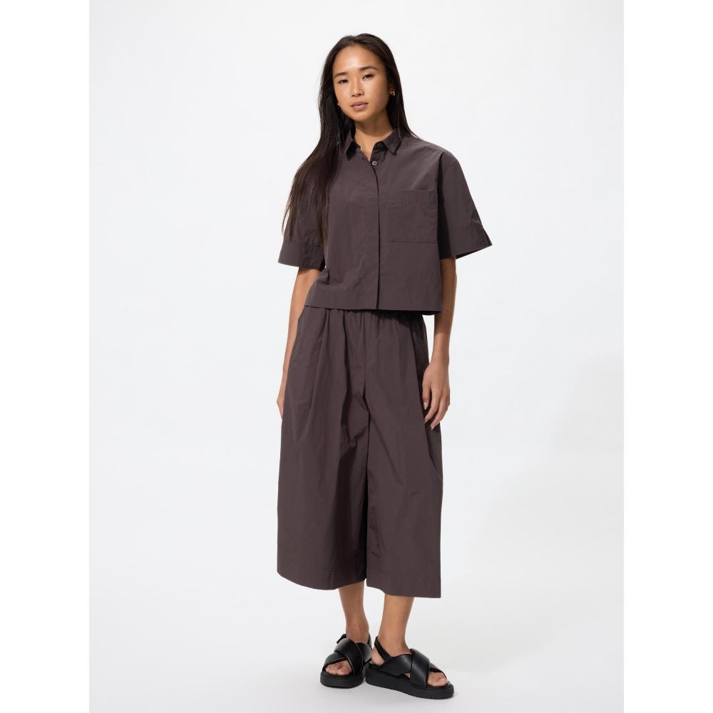 Uniqlo Японская нейлоновая коробчатая короткая рубашка с рукавом 5 минут