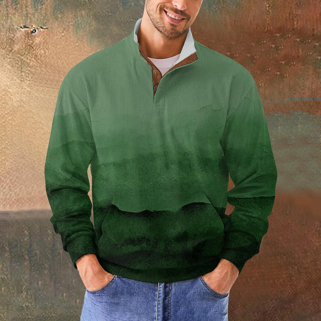 Мужская повседневная толстовка в стиле ретро с градиентным принтом