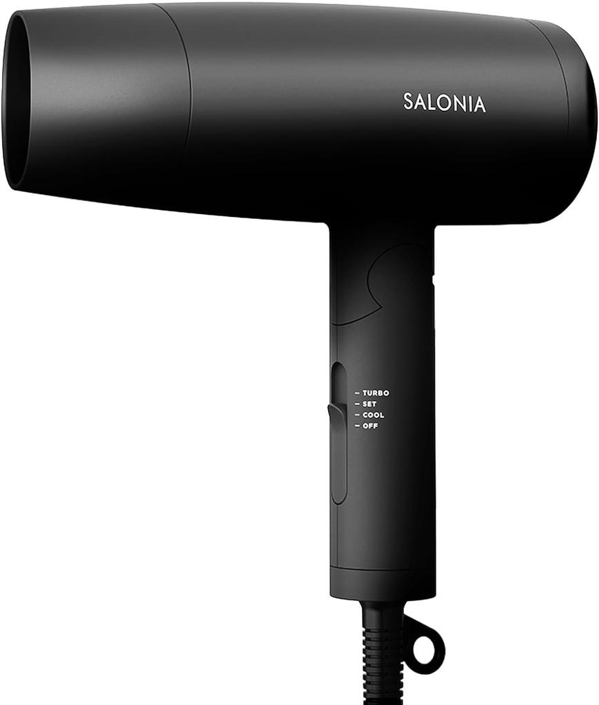 SALONIA Speedy Ion Hair Dryer Large Air Volume Quick Drying Lightweight Negative Ion Hair Dryer Black SL-013BK