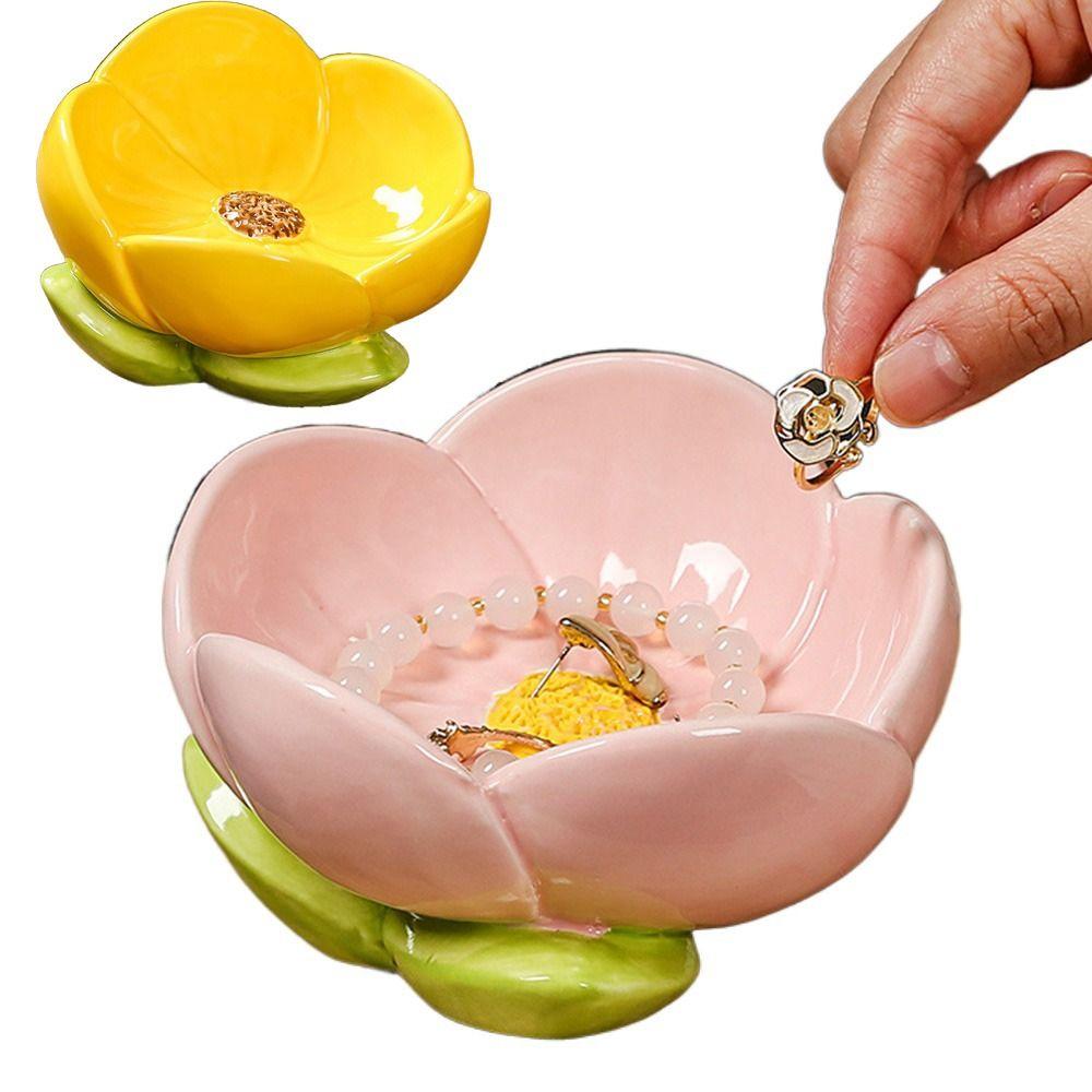 Handmade Tulip Flowers Storage Tray Decorative Flowers Shape Trinket Dish  Women