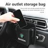 AAABS1 Car Air Outlet Storage Box Hanging Phone Lipstick Lighter Organizer Bag Holder For Skoda Octavia A5 A7 RS Fabia Superb Rapid