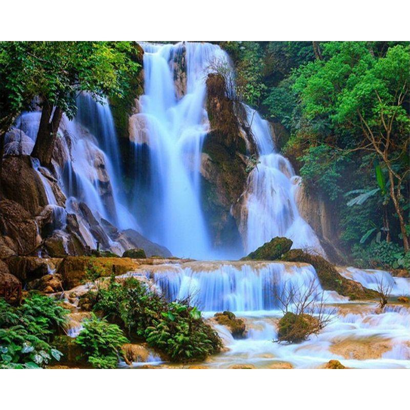Diamond Embroidery Waterfall Landscape Picture Of Rhinestone 5D Diamond Painting Mosaic Needlework Handmade Gift
