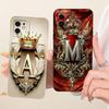 6,1'' Чехол для iPhone 11 Силиконовый Модный Корона Роскошный Буквы от A до Z 2D Плоский Узор Мягкий Корпус Для A2221 A2111 A2223 Чехол