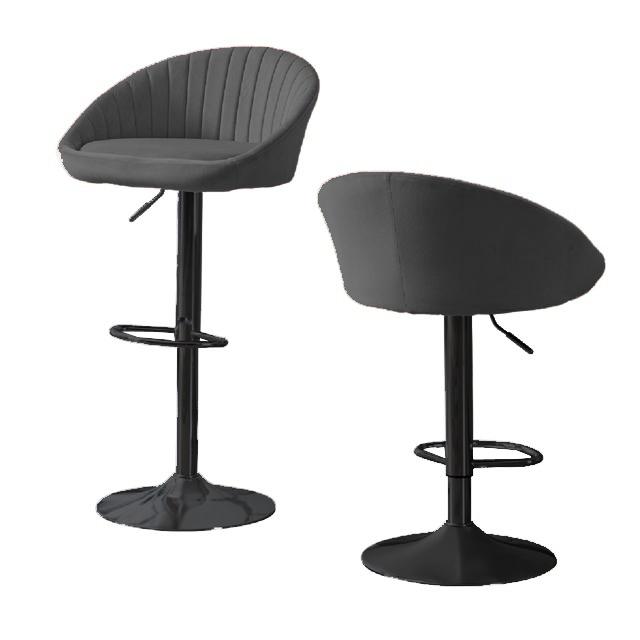 STILLO bar stool, gray, Velvet fabric
