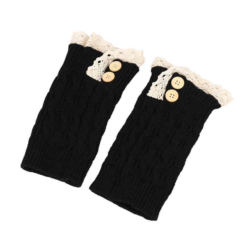 Женские вязаные эластичные манжеты для сапог, зимние теплые короткие гетры, вязаные крючком носки для сапог