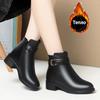 Anti-slip Soft Bottom Keep WarmWomen Leather Pu Ankle Waterproof Rubber Walking Shoes Girls Fashion Ladies Winter Short Boots