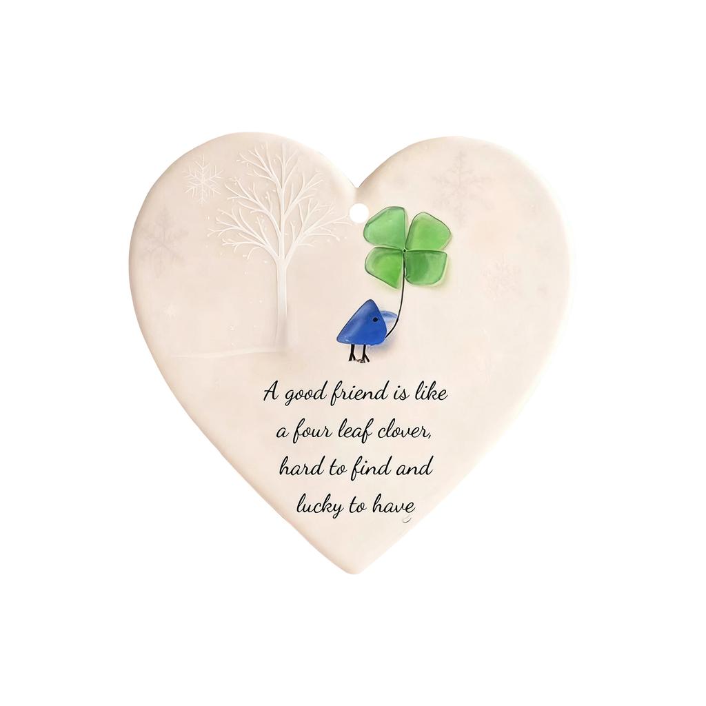 2D Рождественское морское стекло Рождественская елка Сердцевидное украшение Елочные игрушки