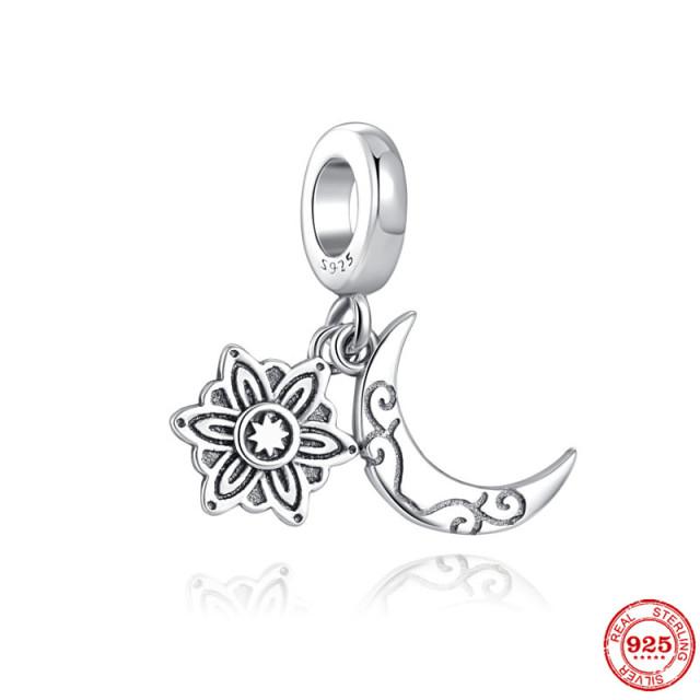 Neastamor Silver 925 Sparkling Blue Star Santa Claus Dangle Charm Bead Fit Original Bracelet Pendant DIY Jewelry Women