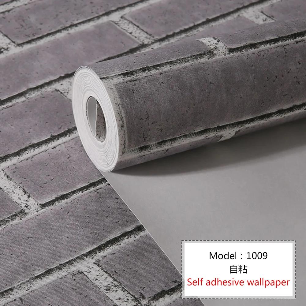 Self Adhesive Wallpaper Cafe Clothing Store Restaurant Brick Pattern Wallpaper 3D Retro Brick Culture Stone Pattern Wallpapers