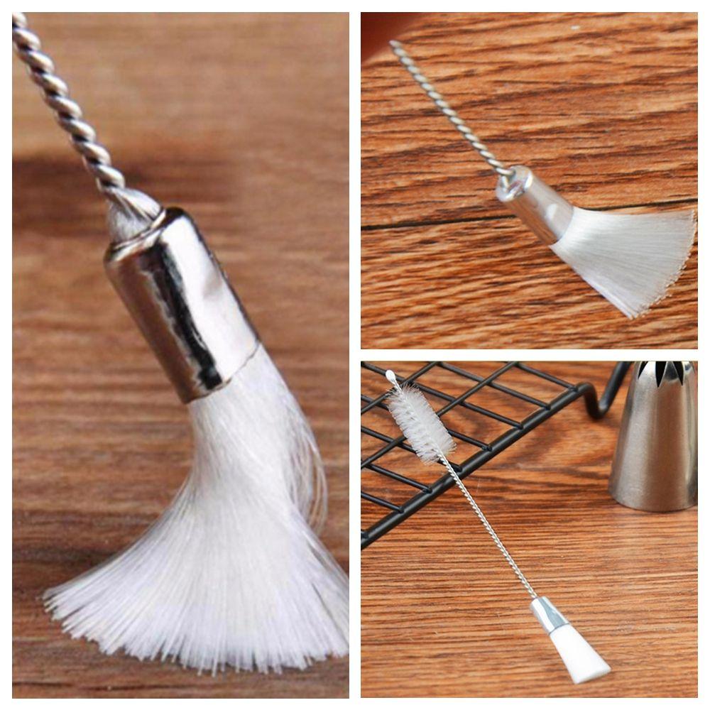 Cupcake Piping Pastry Double head Cake Decorating Tip Cleaning Brush Icing Nozzles Stainless Steel