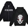Anime Gojo Satoru Sweatshirts Jujutsu Kaisen Zipper Jackets Gojo Hoodies Thin Fleece Hoodie Zip Up Y2k Hoodies Anime Sweaters