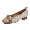 Fashion Women's Bow New Square Toe Shallow Ladies Flat Shoes Woman Female Patchwork Bowknot Low Heels Loafers Footwear Zapatos Mujer