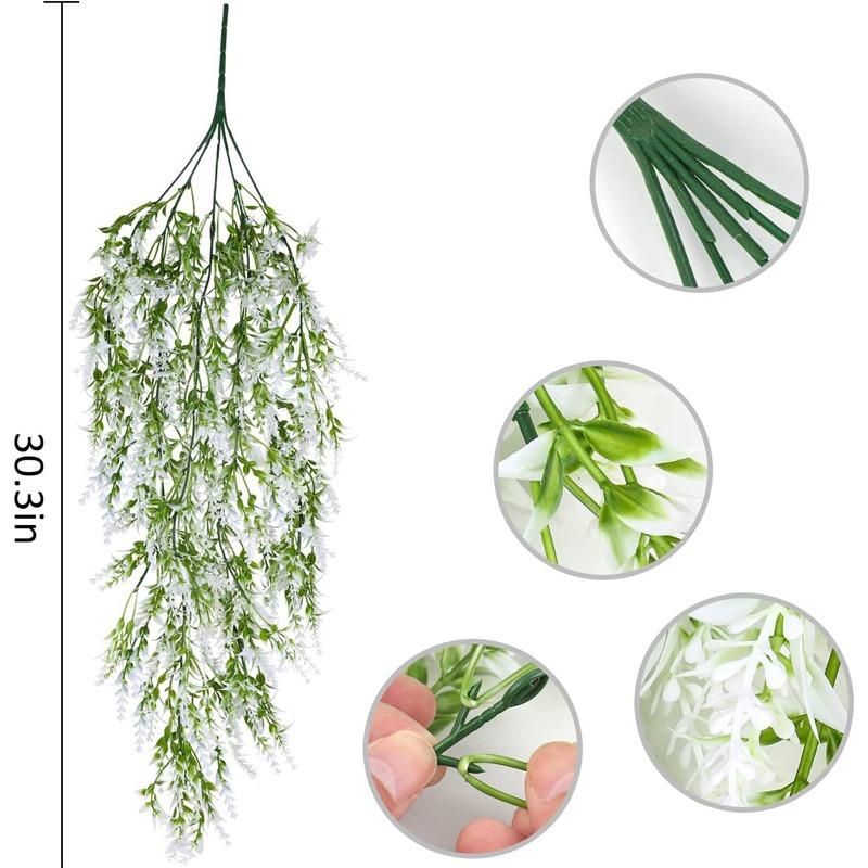 Artificial Ivy Flower Vine Garland Lavender Wall Hanging Home Garden Trailing Basket Plants